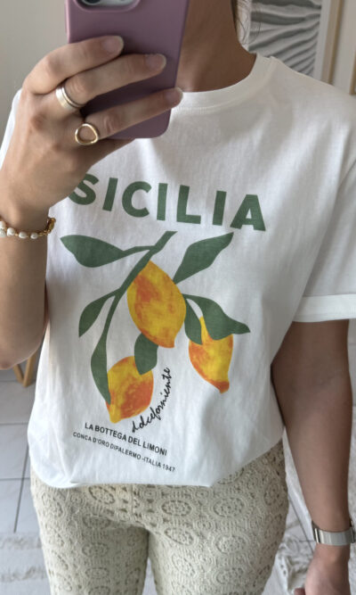 T-shirt 100% coton imprimés citrons