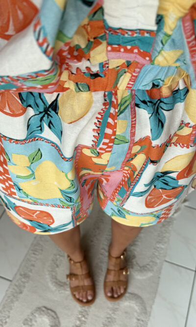 Combishort agrumes colorée coton