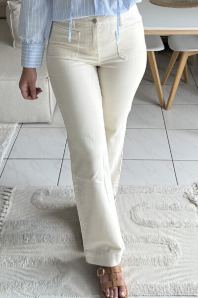 Jean flare écru