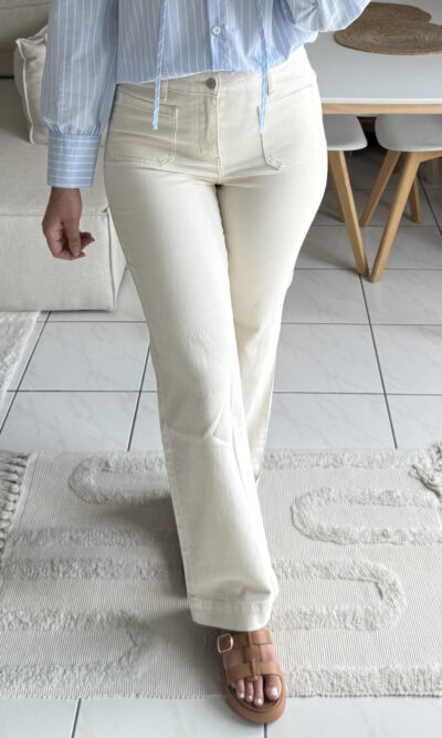 Jean flare écru