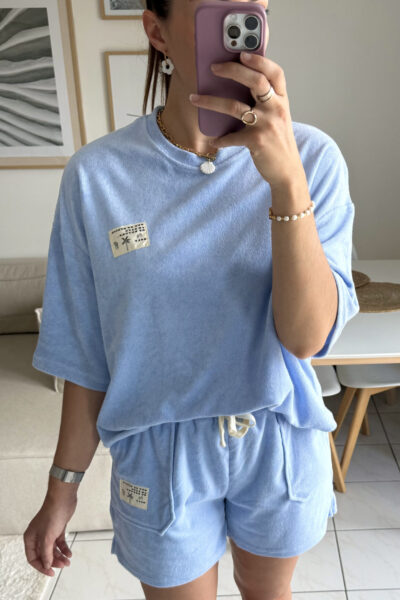 Ensemble éponge sportwear bleu ciel