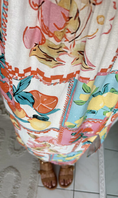 Robe longue coton motifs agrumes