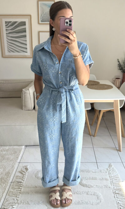 Combi-pantalon casual en denim léger