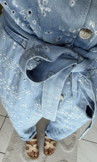 Combi-pantalon casual en denim léger