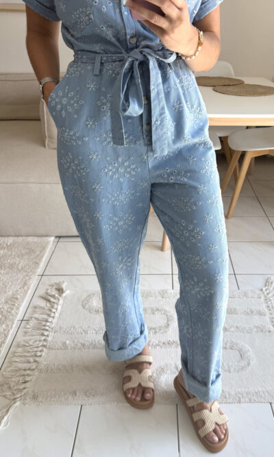 Combi-pantalon casual en denim léger