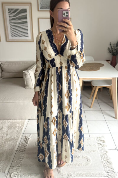 Robe élégante bohème couleurs automnales