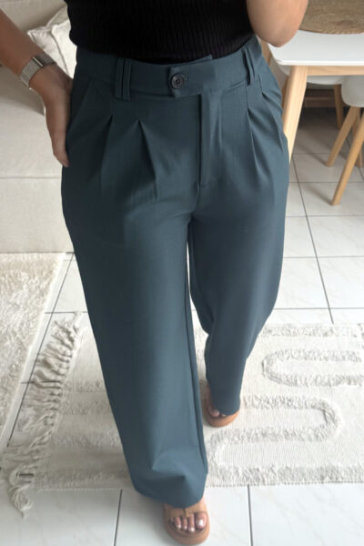 Pantalon tailleur vert sapin