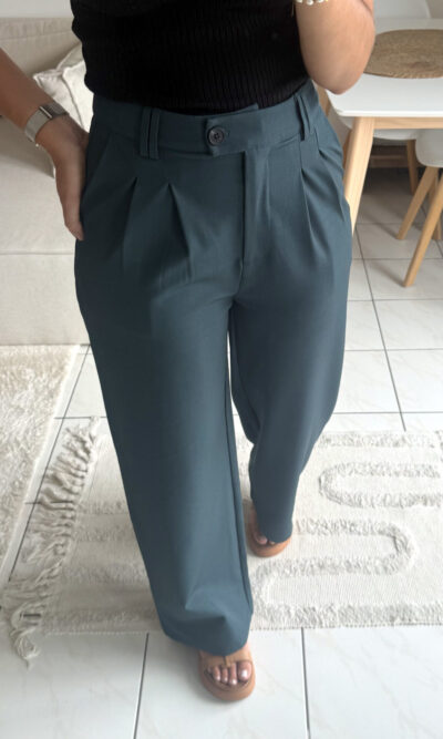 Pantalon tailleur vert sapin