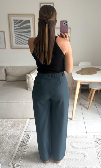 Pantalon tailleur vert sapin