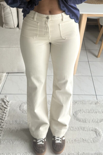 Jean flare écru