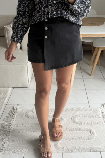 Jupe-short en jean noir