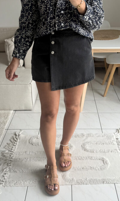Jupe-short en jean noir