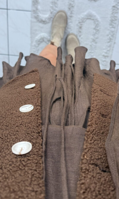 Gilet sans manche moumoute marron