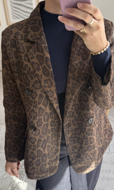 Blazer suédine léopard