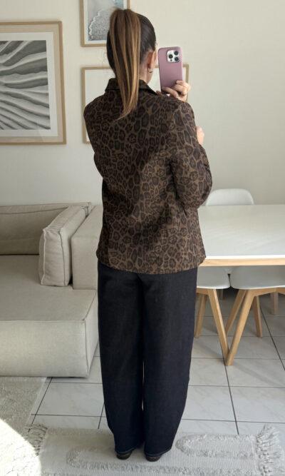 Blazer suédine léopard