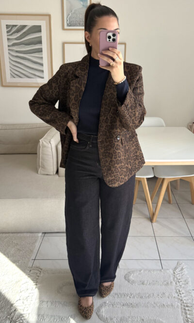 Blazer suédine léopard