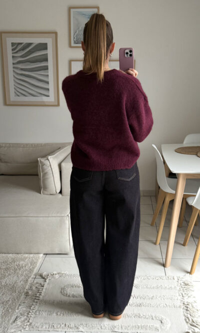 Gilet prune boutons dorés