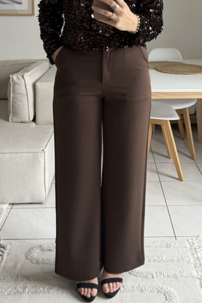 Pantalon tailleur marron