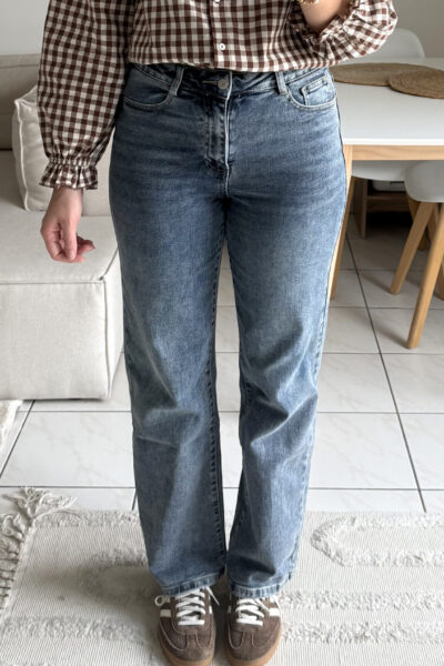Jean bleu coupe droite loose