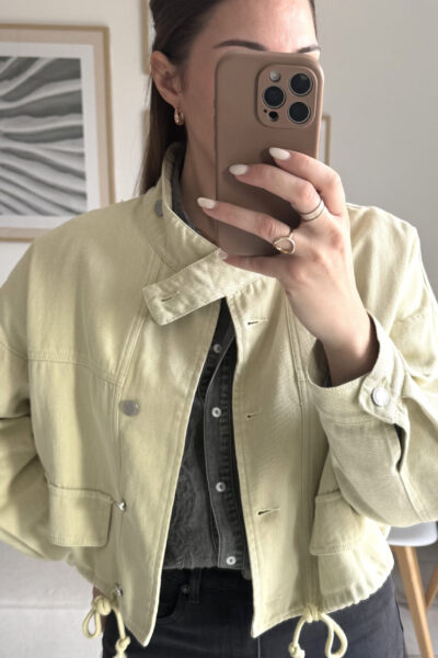 Veste en jean oversize vert anis