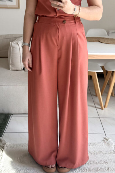 Pantalon palazzo terra cotta