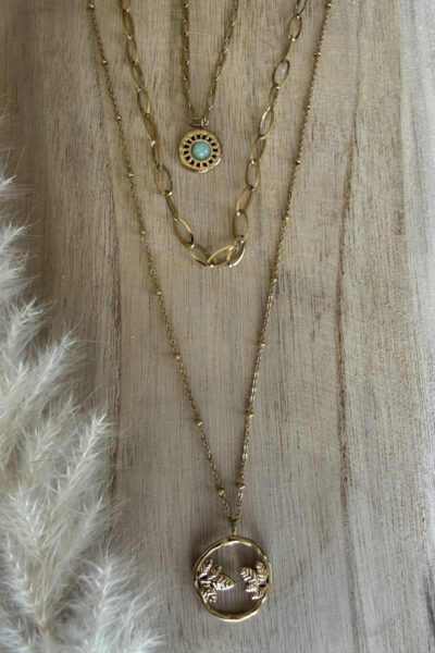 Collier 3 en 1 acier inoxydable