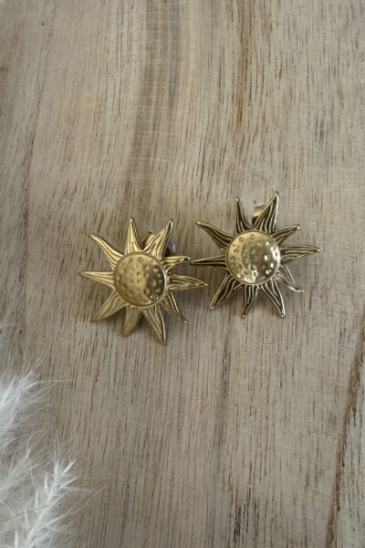 Boucles d'oreilles soleil en acier inoxydable