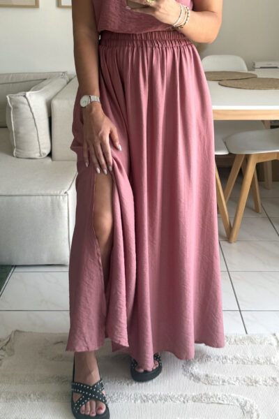Jupe longue vieux rose
